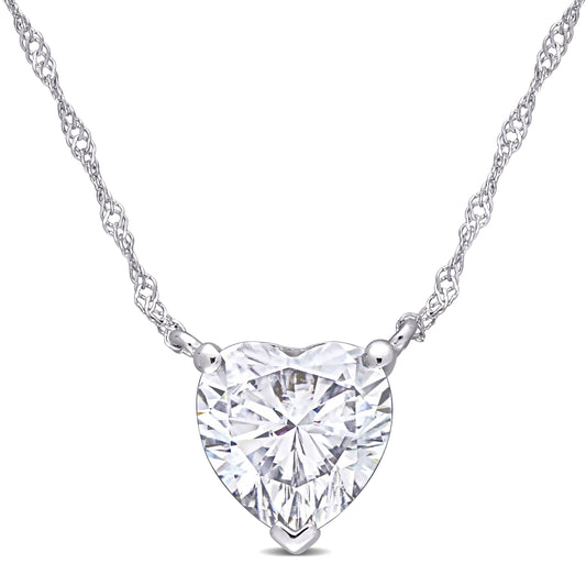 2ct Moissanite Necklace in White Gold