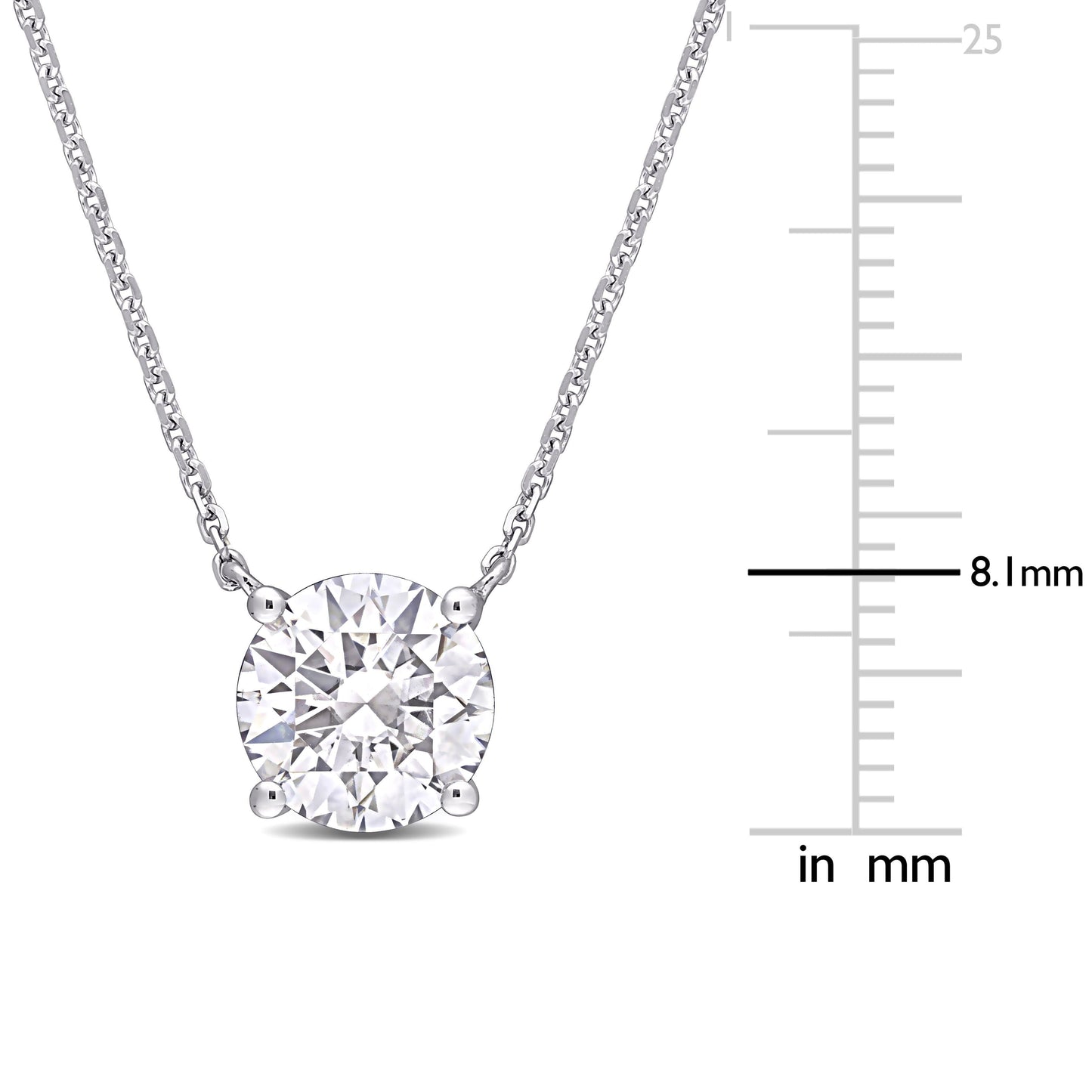 2ct Moissanite Necklace in 14k White Gold
