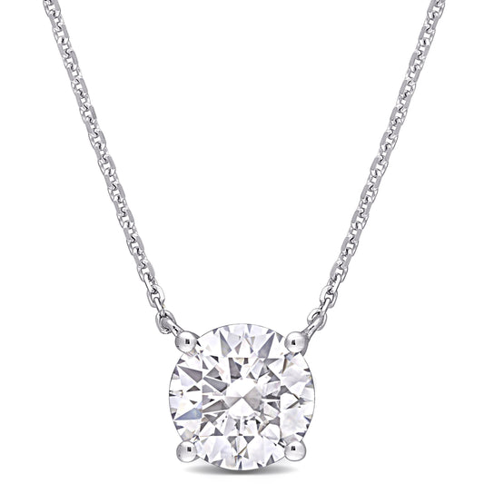 2ct Moissanite Necklace in 14k White Gold
