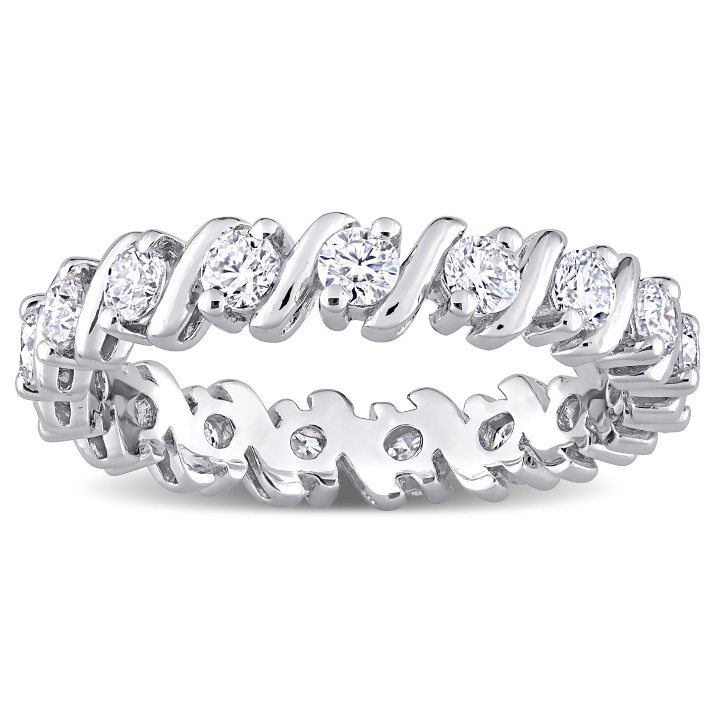 1ct Moissanite Eternity Band in Sterling Silver
