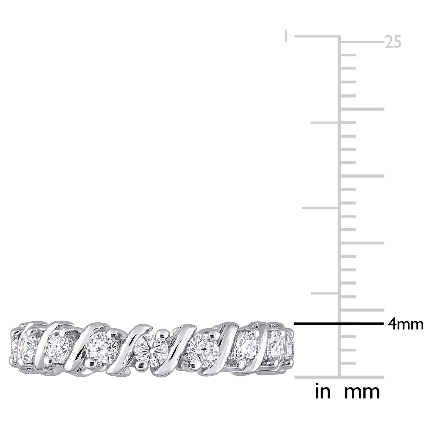 1ct Moissanite Eternity Band in Sterling Silver