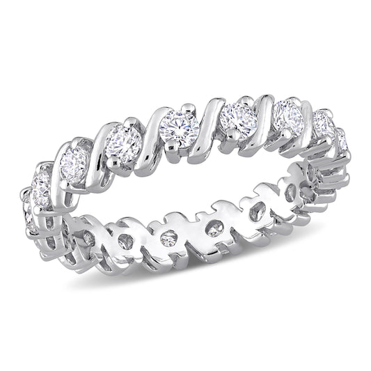 1ct Moissanite Eternity Band in Sterling Silver