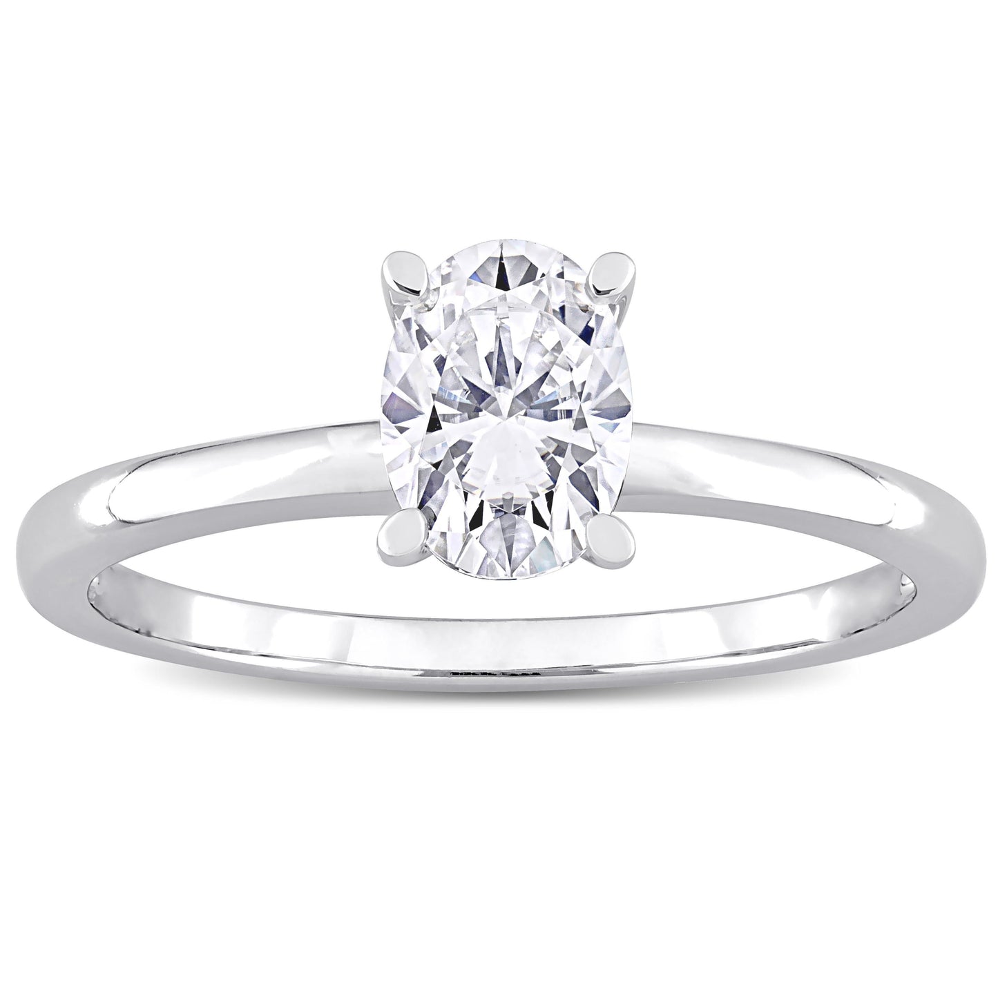 1ct Solitaire Moissanite Ring in Sterling Silver
