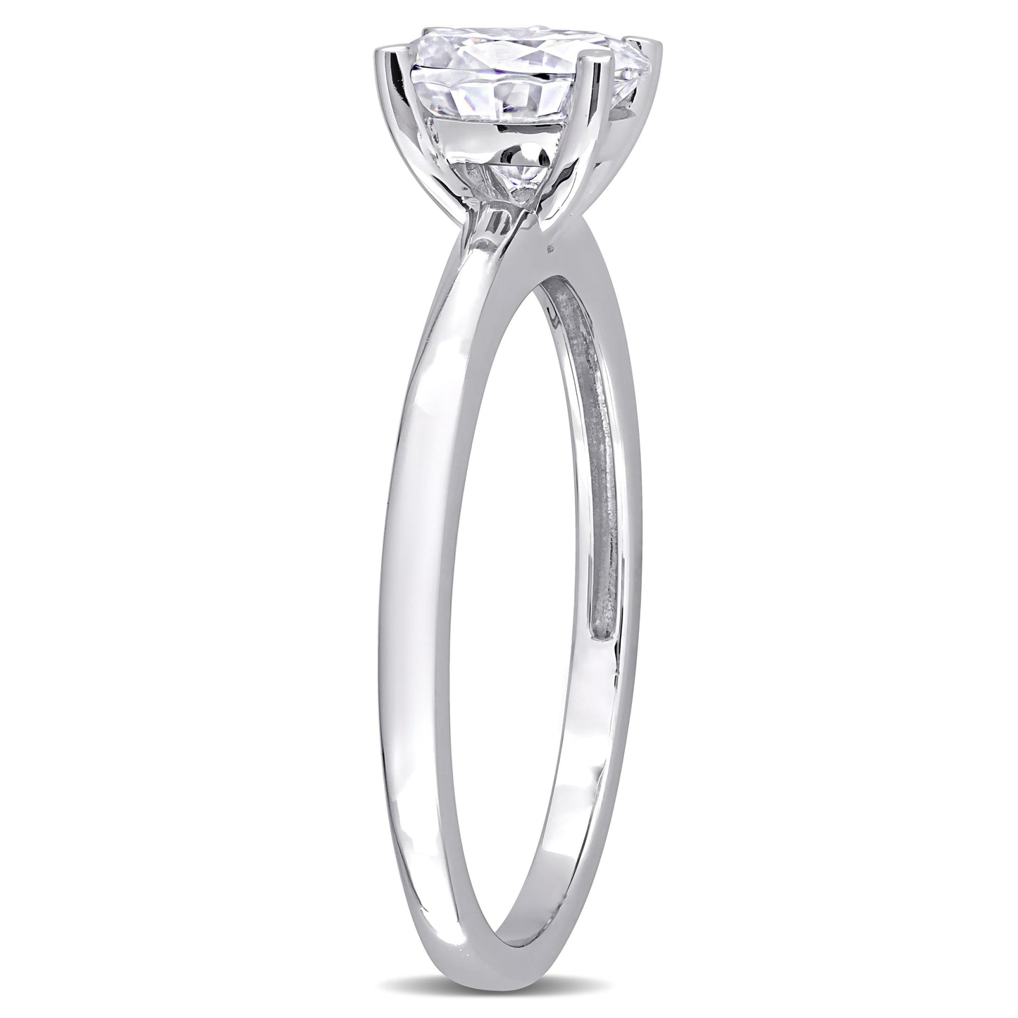 1ct Solitaire Moissanite Ring in Sterling Silver