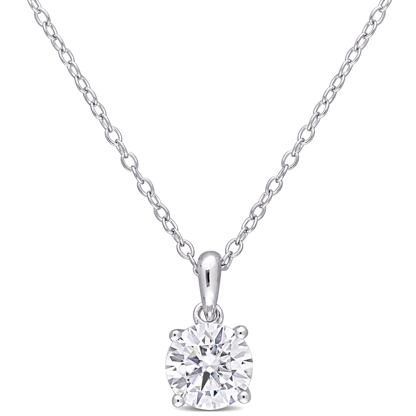 1ct Moissanite Pendant in Sterling Silver