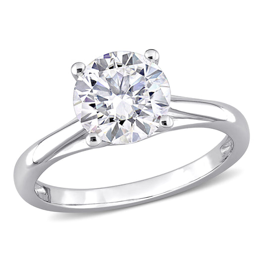 2ct Moissanite Ring in 10k White Gold