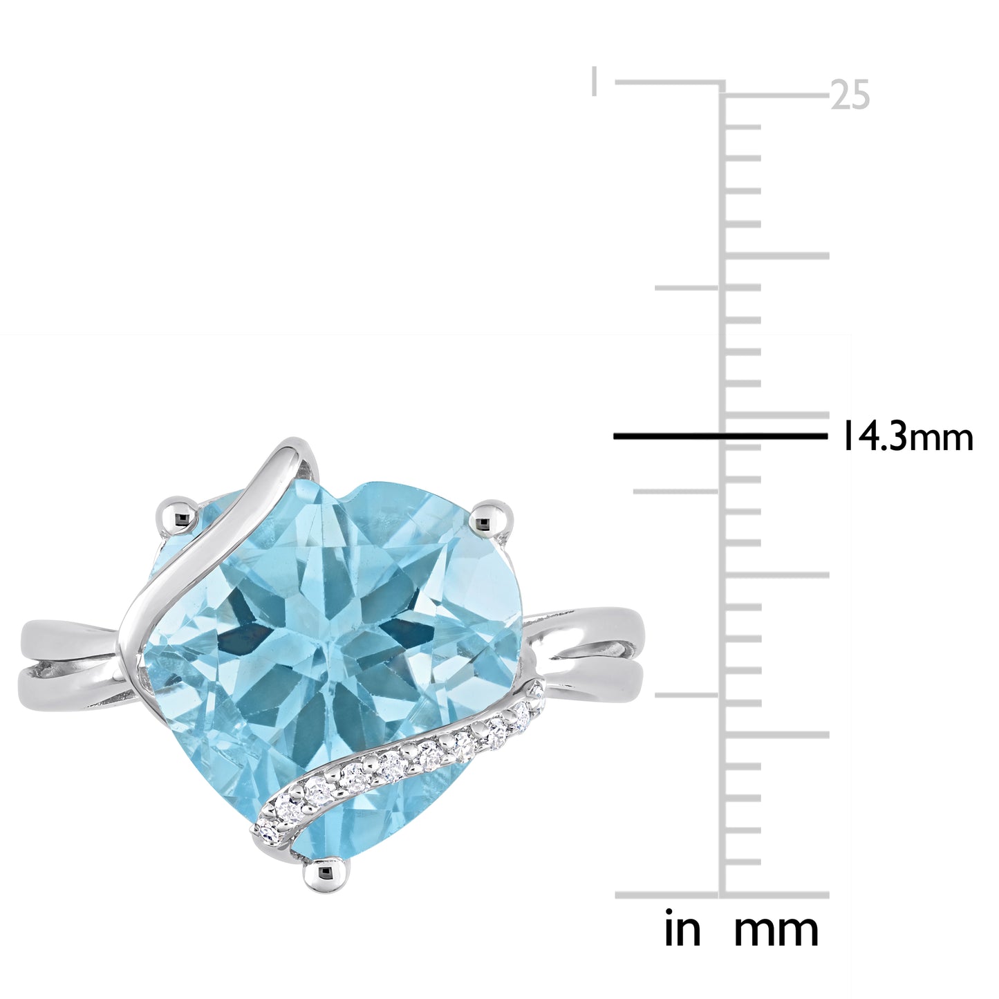 0.05ct Diamond & 7ct Blue Topaz Ring in Sterling Silver