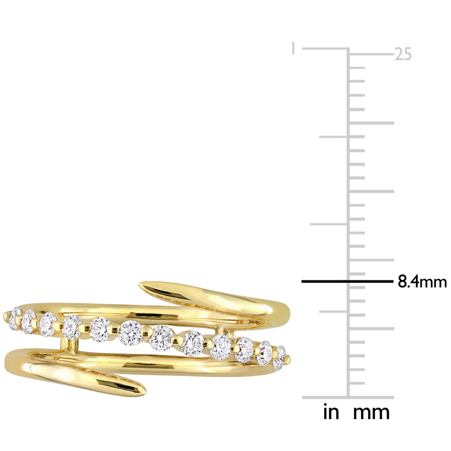 Diamond Crossover Diamond Ring in 10k Yellow Gold