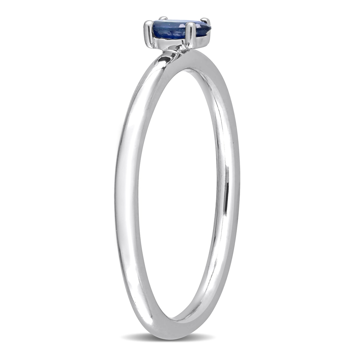 1/3ct Blue Sapphire Solitaire Ring in 10k White Gold