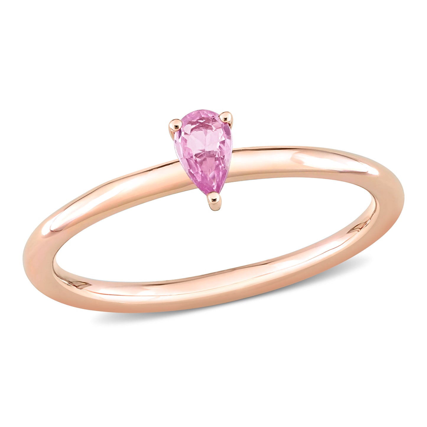1/4ct Pear Cut Pink Sapphire Ring in 10k Rose Gold