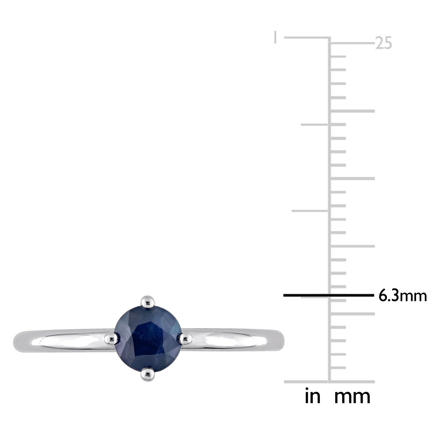 5/8ct Sapphire Solitaire Ring in 10k White Gold
