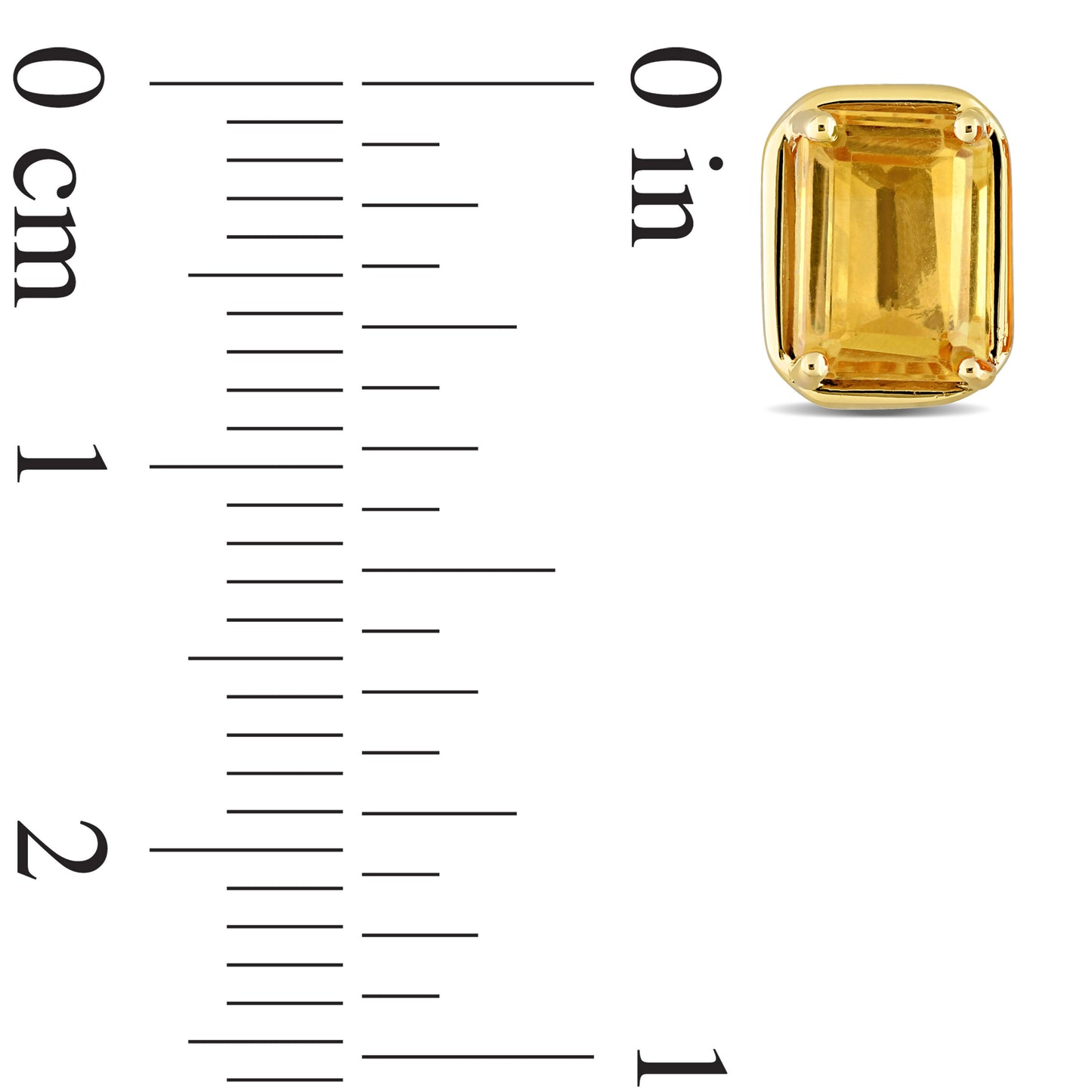 2 1/4ct Octagon Citrine Earrings in 14k Yellow Gold