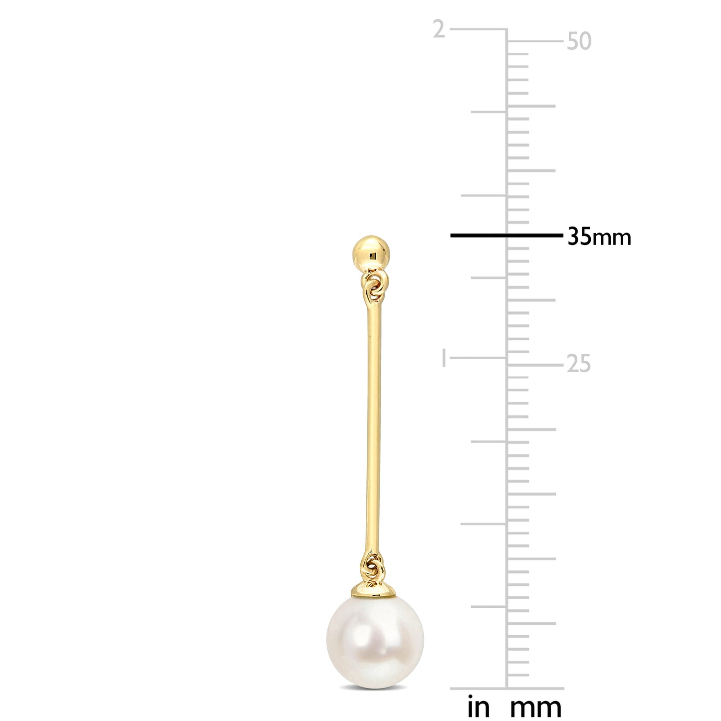 Pearl Drop Earrings in 10k Yellow Gold