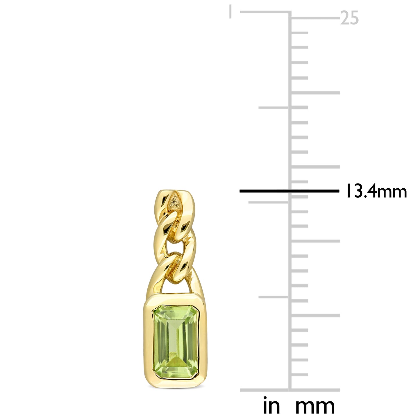 Peridot Link Drop Earrings in 10k Yellow Gold