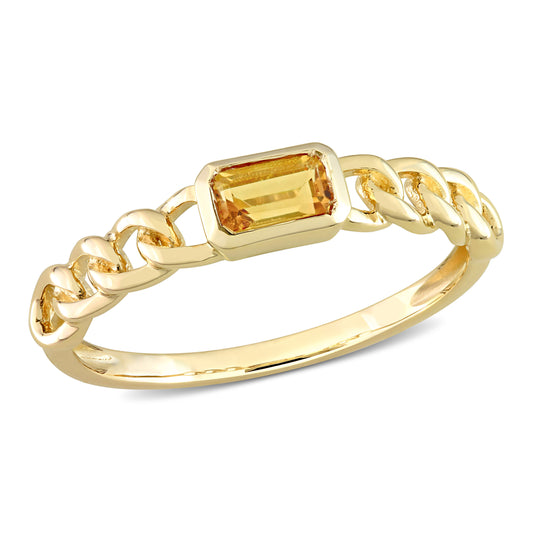 1/3ct East West Citrine Ring in 10k Yellow Gold