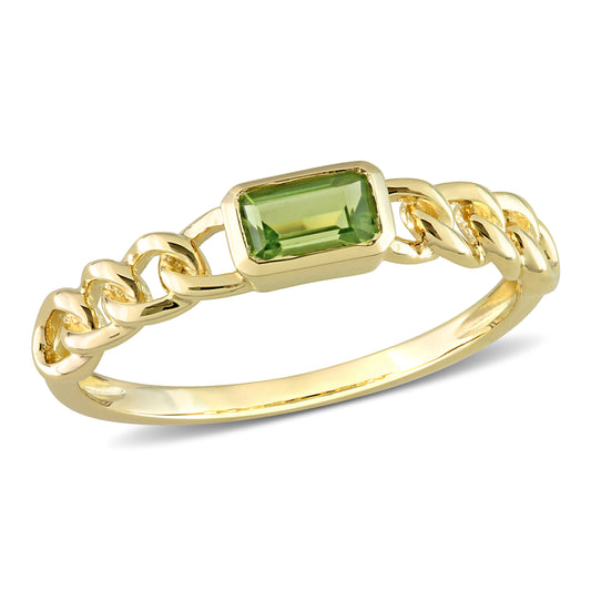 Emerald Peridot Ring in 10k Yellow Gold