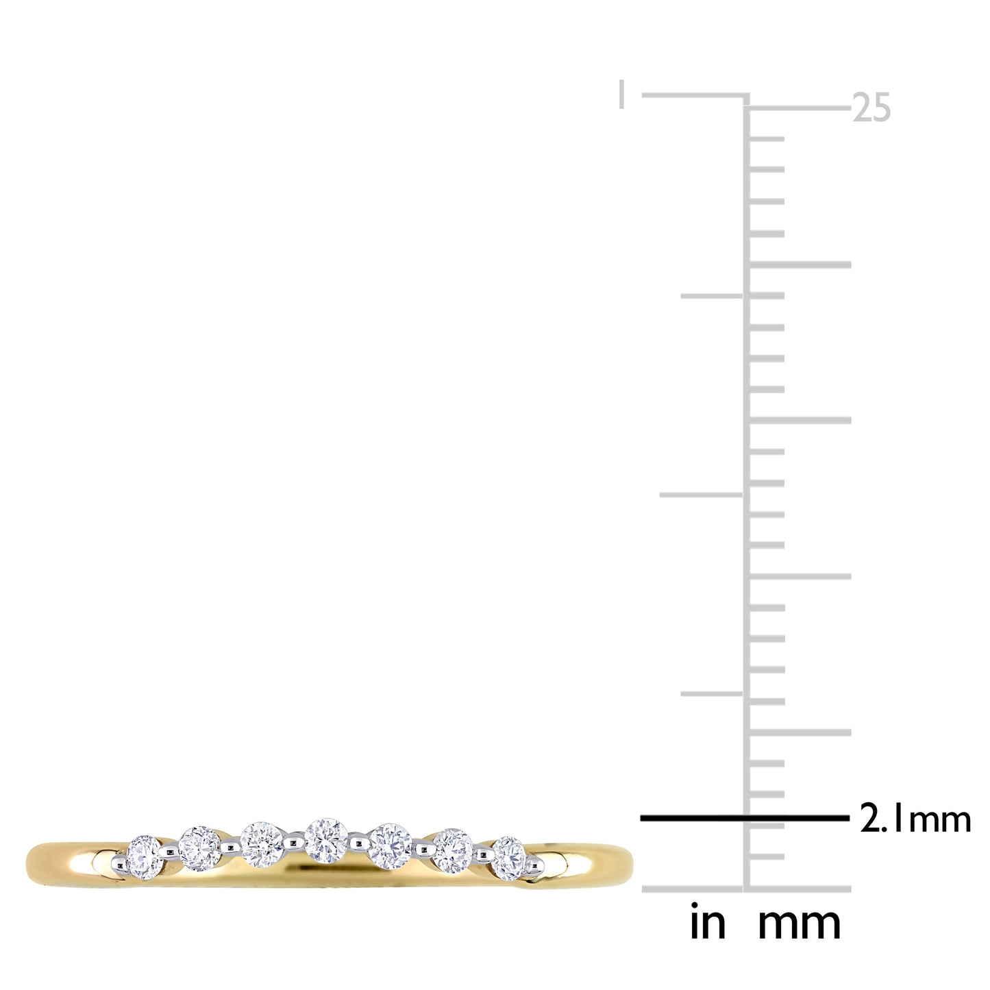 7-Stone Curved Diamond Ring in 10k Yellow Gold