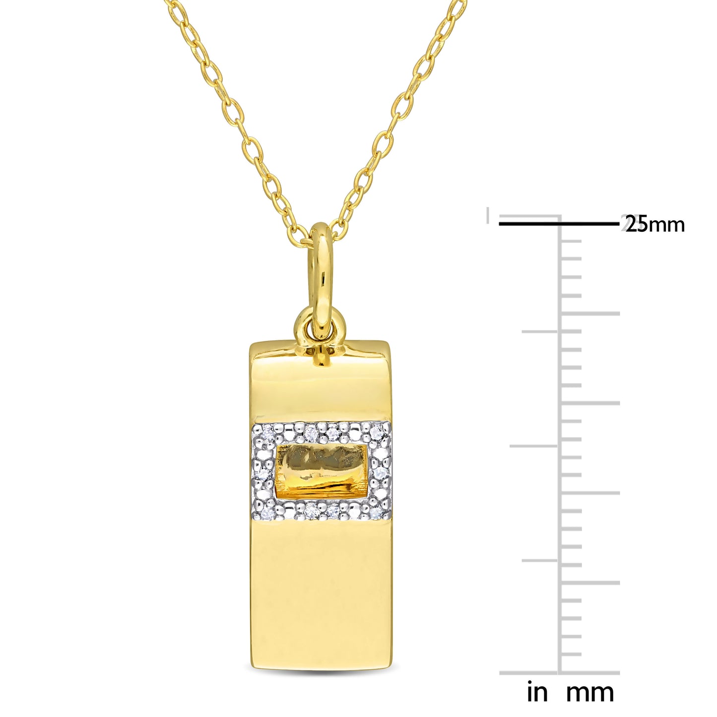 Whistle Diamond Necklace in Yellow Silver