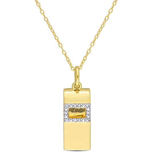 Whistle Diamond Necklace in Yellow Silver