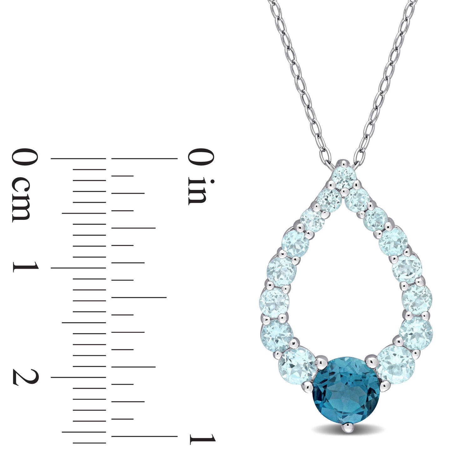 2 3/4ct Blue Topaz Teardrop Necklace in Sterling Silver