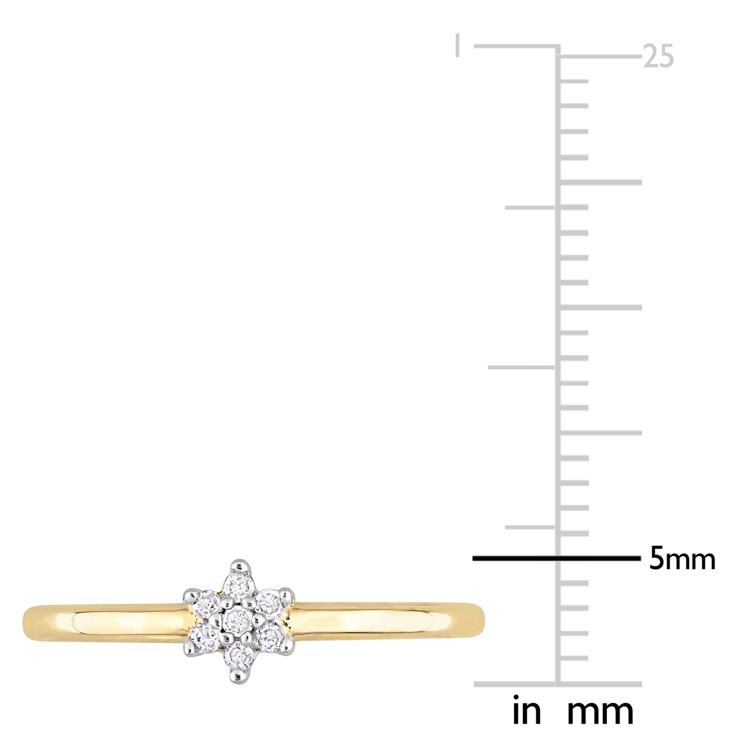 Flower Petite Diamond Ring in Sterling Silver