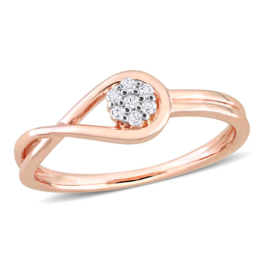 Infinity Diamond Ring in 18k Rose Gold Plated
