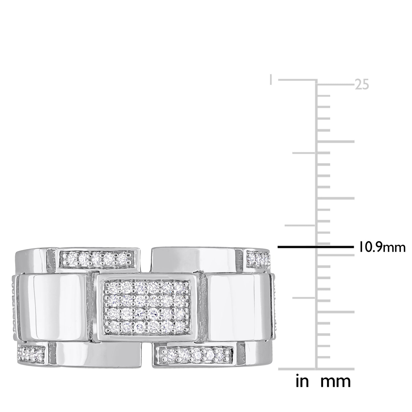 Diamond Chain Ring in Sterling Silver
