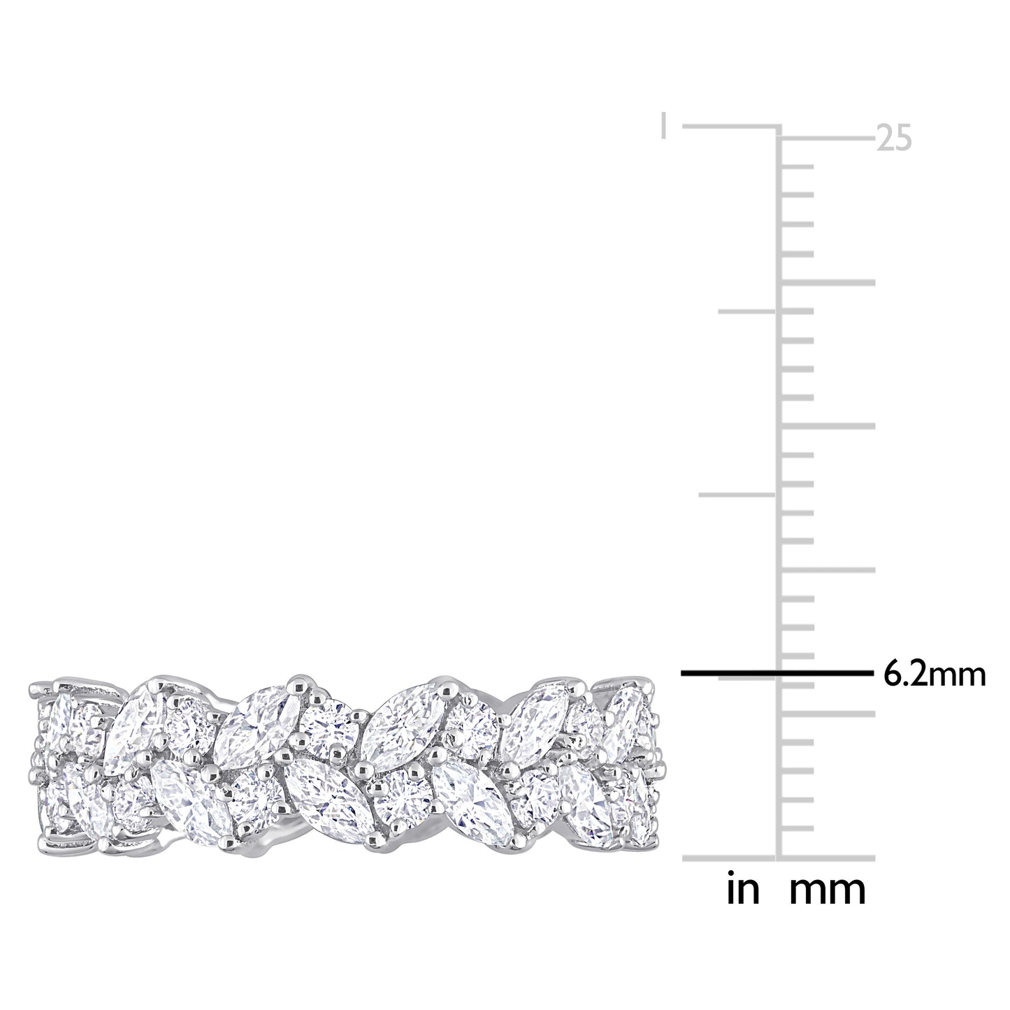 Marquise Moissanite Eternity Band in Sterling Silver