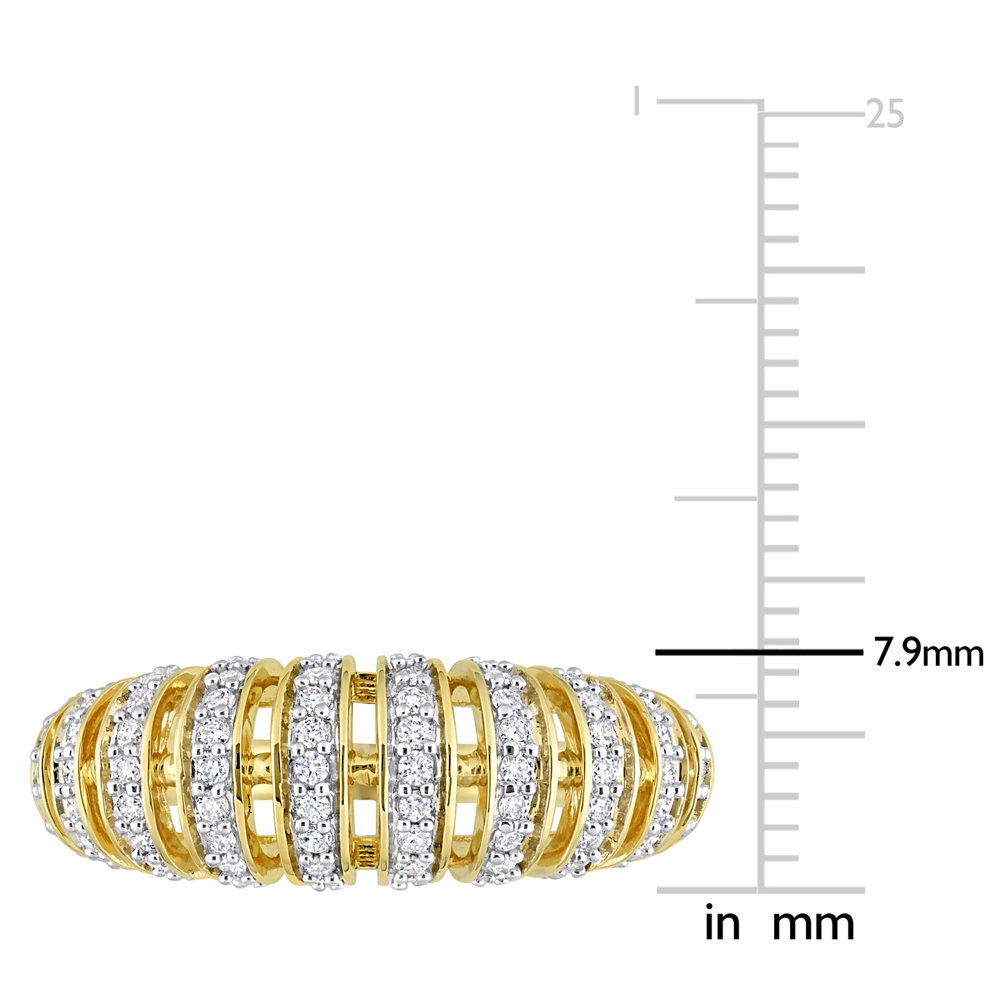 Diamond Open Dome Band in 14k Yellow Gold