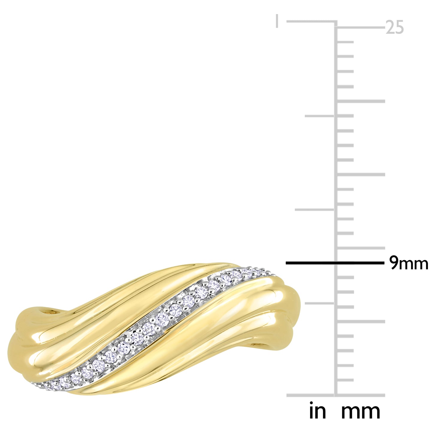 Swirl Diamond Ring in 14k Yellow Gold