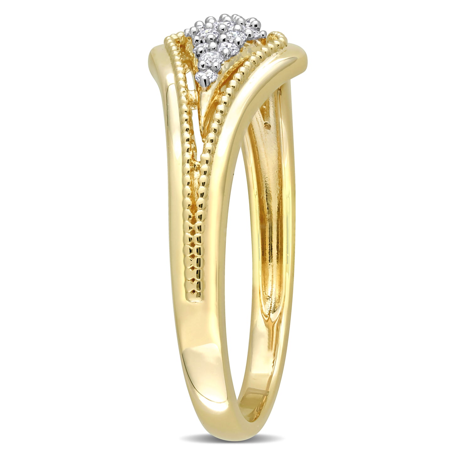 Pave Diamond Ring in 10k Yellow Gold