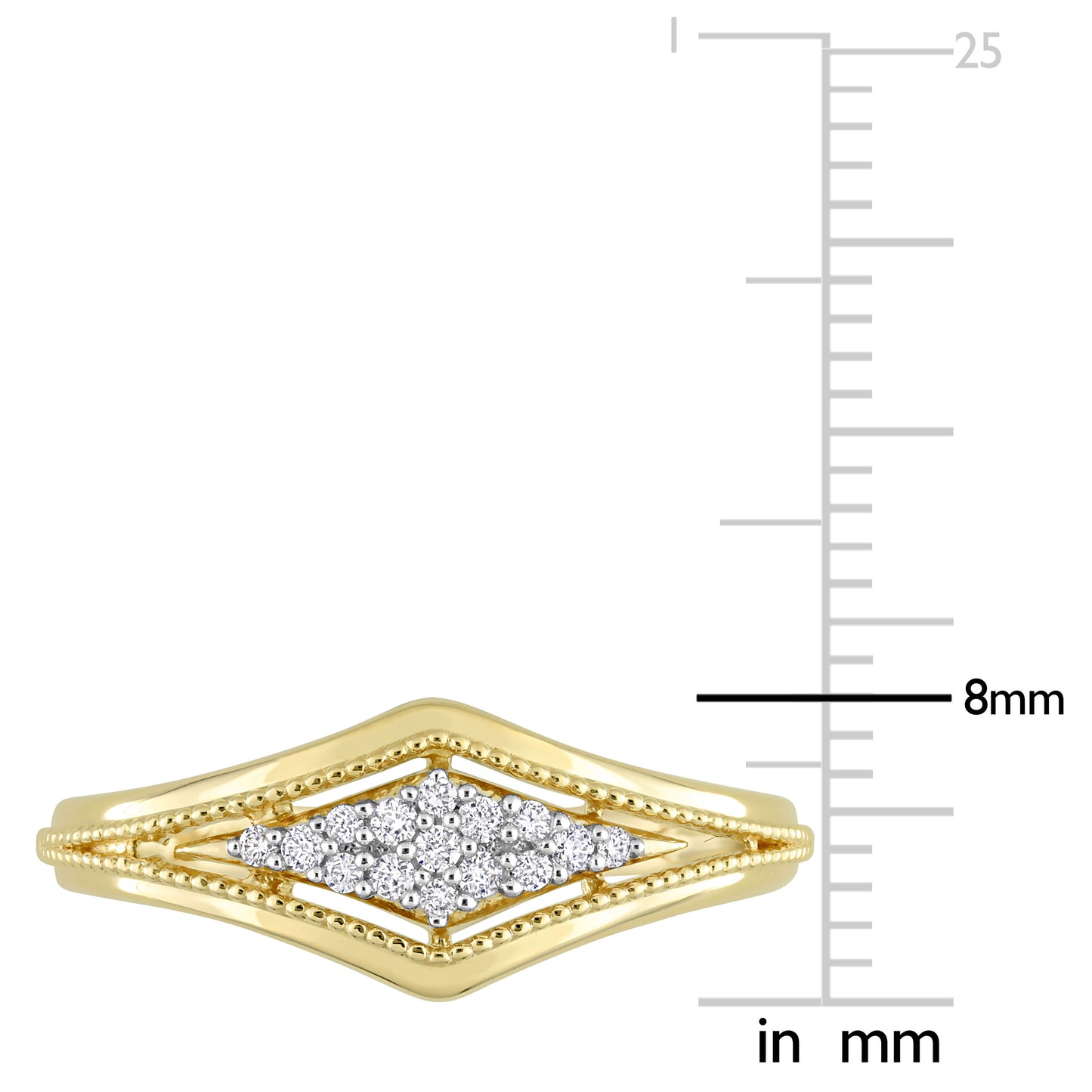 Pave Diamond Ring in 10k Yellow Gold