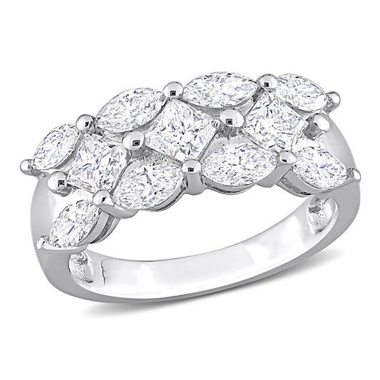 Marquise & Princess Diamond Band in 14k White Gold