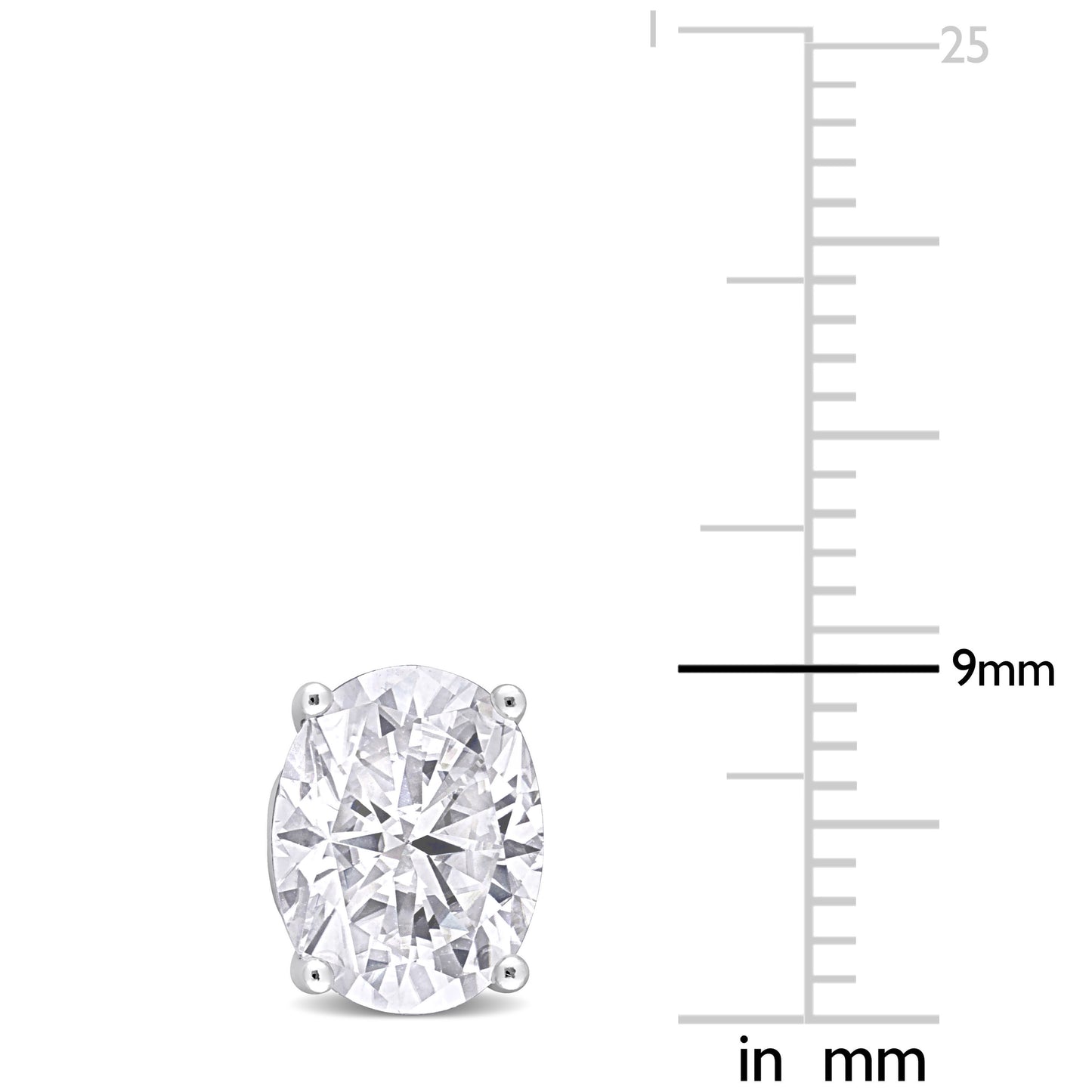 4ct Oval Cut Moissanite Studs in Sterling Silver