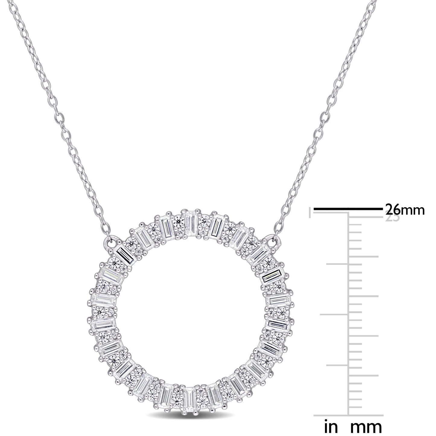 3/5ct Moissanite Open Circle Necklace in Sterling Silver