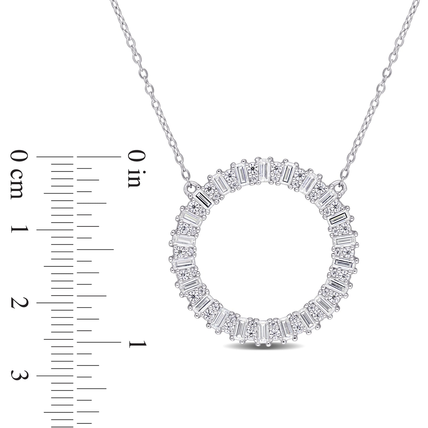 3/5ct Moissanite Open Circle Necklace in Sterling Silver