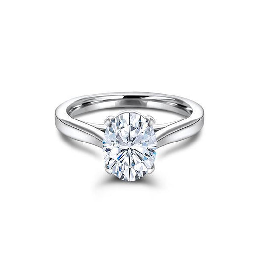 Oval Cut Moissanite Solitaire Engagement Ring