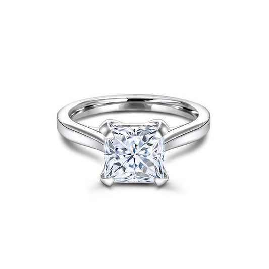 Princess Cut Moissanite Solitaire Engagement Ring