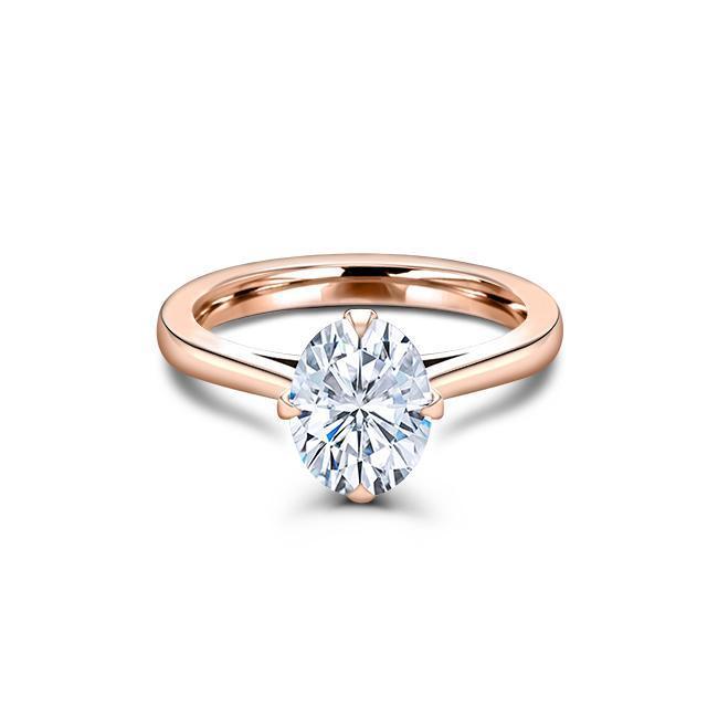Oval Cut Moissanite Solitaire Engagement Ring