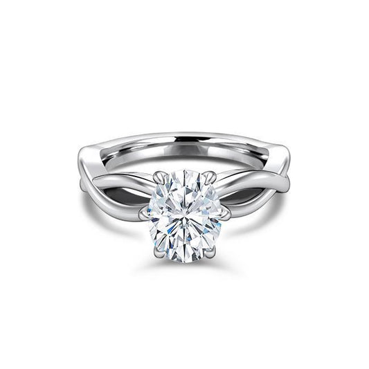 Oval Cut Moissanite Solitare Engagement Ring