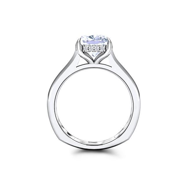 Cushion Cut Moissanite Solitaire Engagement Ring