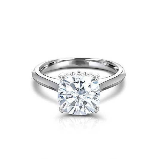 Cushion Cut Moissanite Solitaire Engagement Ring