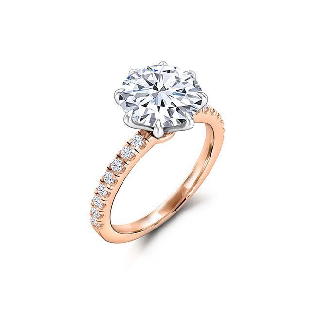 Round Cut Moissanite Pavé Engagement Ring – IceTrends