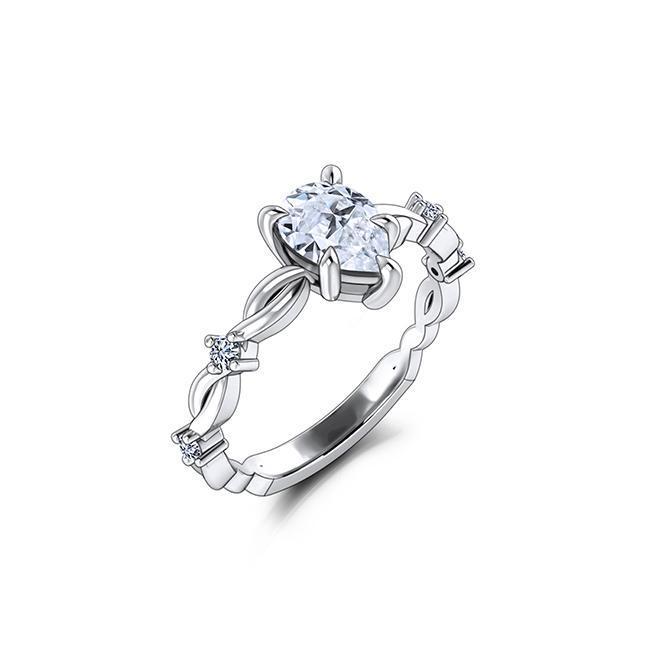 Pear Cut Moissanite Braided Engagement Ring