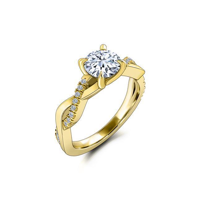Round Cut Moissanite Braided Engagement Ring