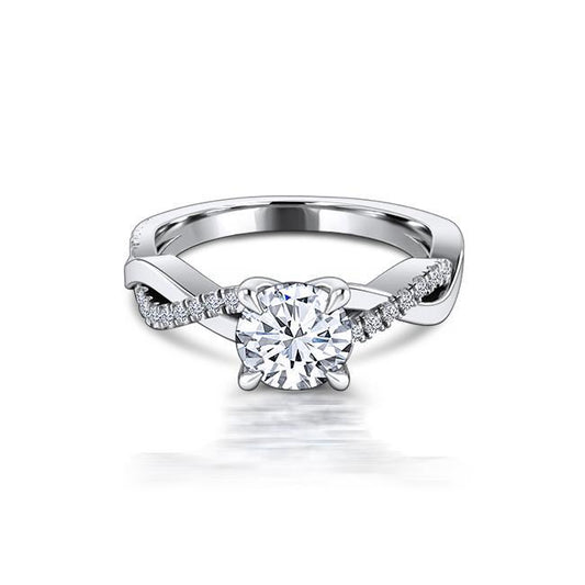 Round Cut Moissanite Braided Engagement Ring