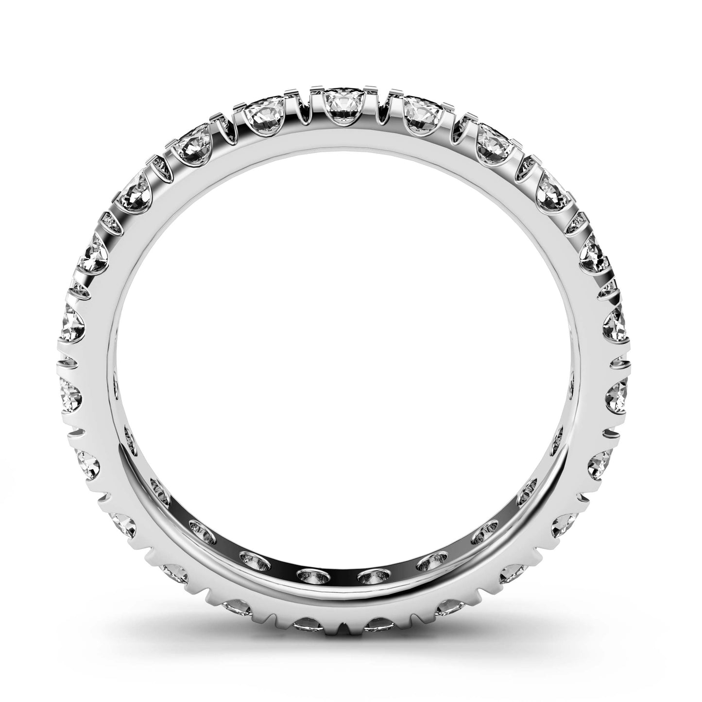 1.5ct French Pave Diamond Eternity Ring 14k Gold