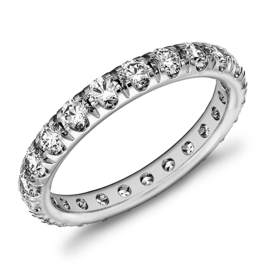 1.5ct French Pave Diamond Eternity Ring 14k Gold
