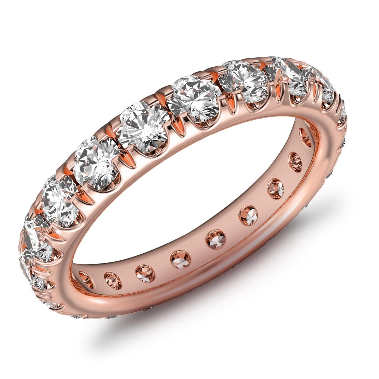 2ct French Pave Diamond Eternity Ring in 14k Gold
