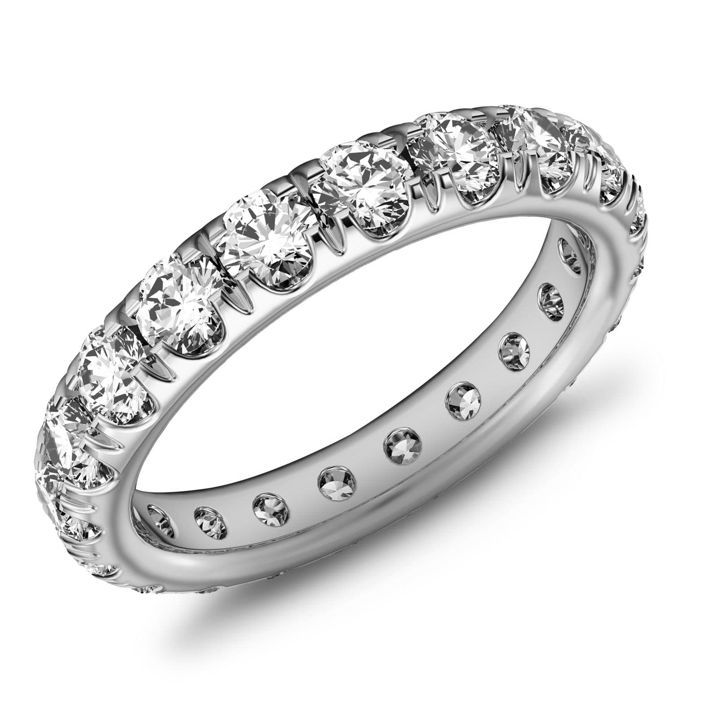 2ct French Pave Diamond Eternity Ring in 14k Gold